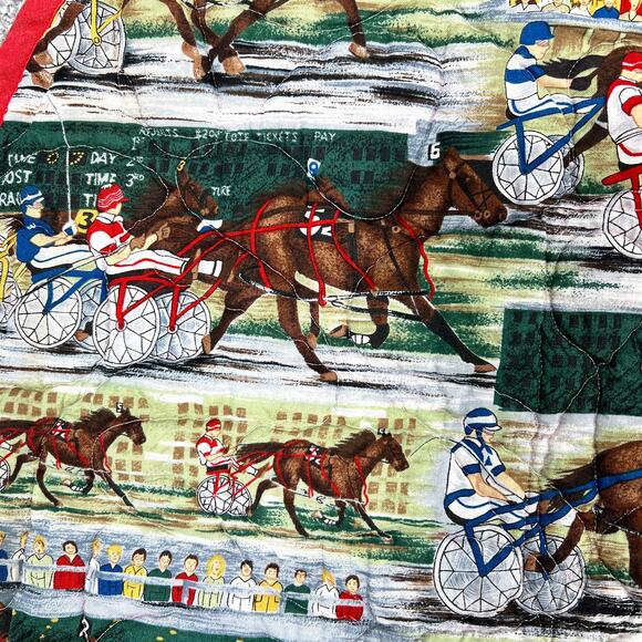 Vintage Harness Racing Quilted Table Runner 29.5" x 14.5" Horse Decor Americana - Picture 9 of 10